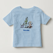 幸せでかわいいロボット三色漫画 トドラーTシャツ (正面)