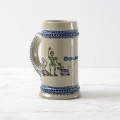 幸せでかわいいロボット三色漫画 ビールジョッキ (正面左)