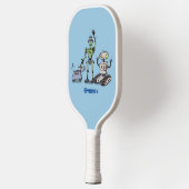 幸せでかわいいロボット三色漫画 ピックルボールラケット (左)