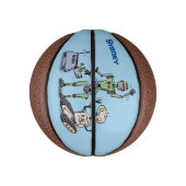 幸せでかわいいロボット三色漫画 ミニバスケットボール (縦)