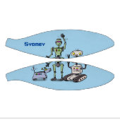 幸せでかわいいロボット三色漫画 ミニバスケットボール (パネル)