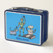 幸せでかわいいロボット三色漫画 メタルランチボックス (裏面)