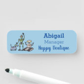 幸せでかわいいロボット三色漫画 名札 (インサイチュ)