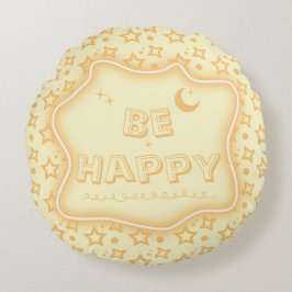 幸せでかわいい小さな星のパターン丸い枕 ラウンドクッション