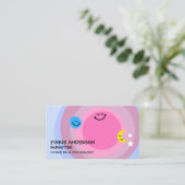 幸せでかわいい日の子守りの地球の月がナニーをスター 名刺 (スタンド正面)