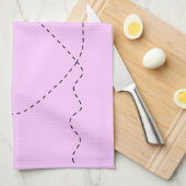 幸せでかわいい蜂の漫画のしゃれのピンク キッチンタオル (四つ折り)