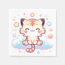 幸せでかわいらしいタイガーベビーシャワー スタンダードカクテルナプキン