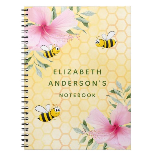 幸せででこぼこ蜂イエローハニカム夏の個人的 ノートブック (正面)
