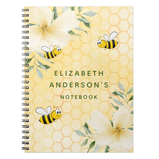 幸せででこぼこ蜂イエローハニカム夏の個人的 ノートブック (正面)