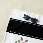 幸せでストライプのなキャンピングカーのビーチタオル ビーチタオル (インサイチュ)