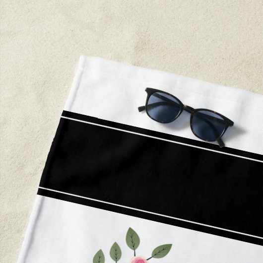 幸せでストライプのなキャンピングカーのビーチタオル ビーチタオル (インサイチュ)