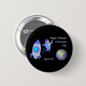 幸せでロシアのな宇宙飛行士日4月12日 缶バッジ (正面&裏面)