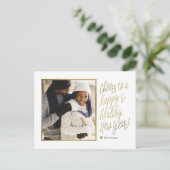 幸せで健康的な新年の写真ポストカード シーズンポストカード (スタンド正面)