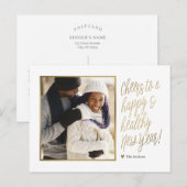 幸せで健康的な新年の写真ポストカード シーズンポストカード (正面/裏面)