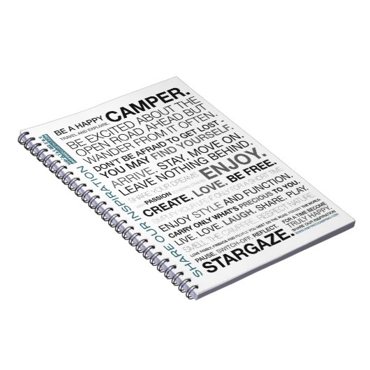 幸せで刺激を受けたなキャンピングカーのためのギフト項目 ノートブック (右側)