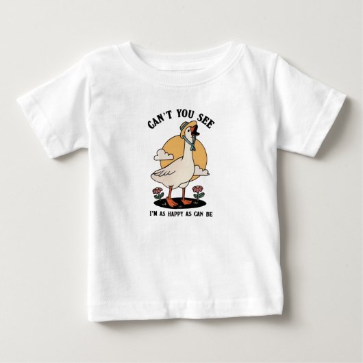 幸せで可愛いハッピーガチョウ ベビーTシャツ (正面)