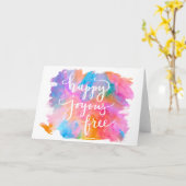 幸せで嬉しく自由な挨拶状 カード (黄色い花)