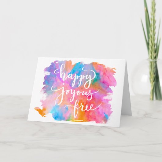 幸せで嬉しく自由な挨拶状 カード (正面)
