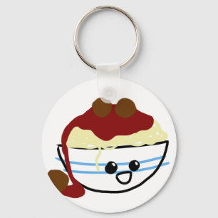 幸せで小さいパスタボール キーホルダー
