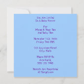 幸せで小さい木のお洒落な景色の芸術の青 招待状 (裏面)