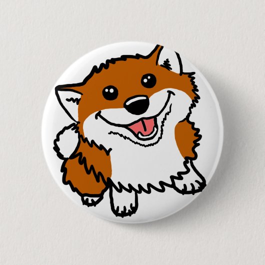 幸せで小さいShiba 缶バッジ (正面)