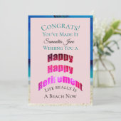 幸せで幸せな退職のおめでとう彼女の名前- カード (スタンド正面)