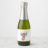 幸せで成功した新しいチャンパを人に望む スパークリングワインラベル (正面)