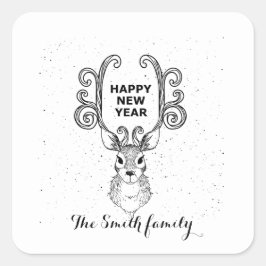 幸せで成功した新しい1つの広場を人に望む スクエアシール