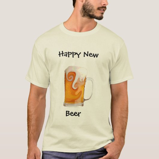 幸せで新しいビール Tシャツ (正面)