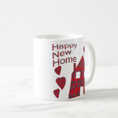 幸せで新しい家のマグ コーヒーマグカップ (正面右)