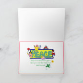 幸せで新しい賛成を望んでいる多文化の子供 シーズンカード (内部)