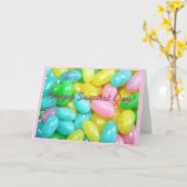 幸せで最も甘い日のゼリー菓子の挨拶状 カード (黄色い花)