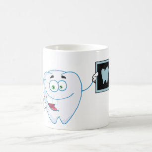 幸せで白い歯のマグ コーヒーマグカップ