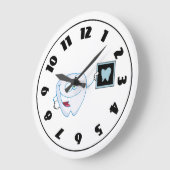 幸せで白い歯の時計 ラージ壁時計 (傾斜)