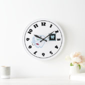 幸せで白い歯の時計 ラージ壁時計 (ホーム)