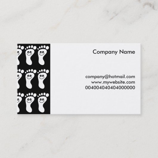 幸せで白い足、 名刺 (正面)