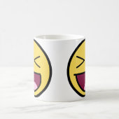 幸せで素晴らしい顔のマグ コーヒーマグカップ (中央)