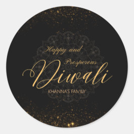 幸せで豊かなDiwaliカスタマイズ ラウンドシール