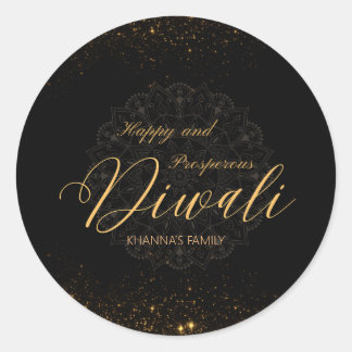 幸せで豊かなDiwaliカスタマイズ ラウンドシール
