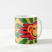 幸せで赤い猿の顔 コーヒーマグカップ (正面右)