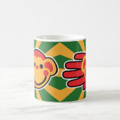 幸せで赤い猿の顔 コーヒーマグカップ (中央)