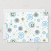 幸せで青い水玉模様は写真カード感謝していしています サンキューカード (裏面)