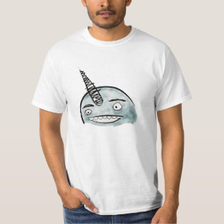 幸せで青いNarwhalの価値ワイシャツ Tシャツ