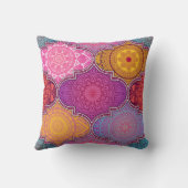 幸せで鮮やかな種族のボヘミアの枕 クッション (裏面)