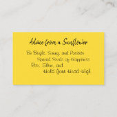 幸せで黄色いヒマワリ 名刺 (裏面)