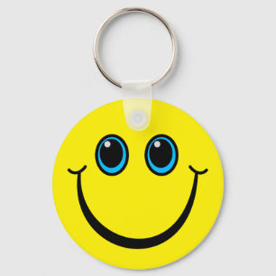 幸せで黄色いEmojiは直面します キーホルダー