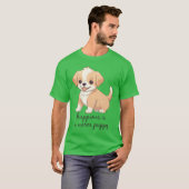 幸せとはあたたかい子犬のことです 子犬 引用 少年 Tシャツ (正面フル)
