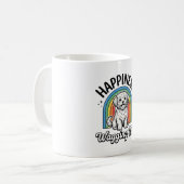 幸せとはしっぽを振ること 犬好きデザイン_1 コーヒーマグカップ (正面左)
