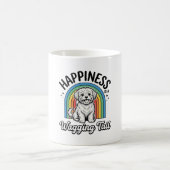 幸せとはしっぽを振ること 犬好きデザイン_1 コーヒーマグカップ (中央)