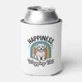 幸せとはしっぽを振ること 犬好きデザイン_1 缶クーラー (缶正面)
